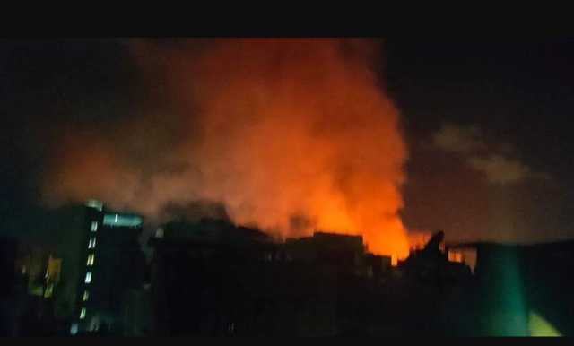 حريق خلف وزارة الثقافة