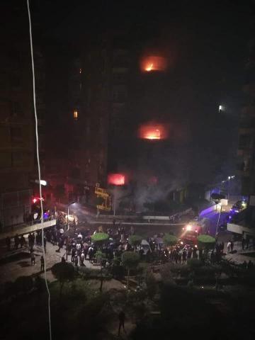 حريق عمارات رامو بمدينة نصر