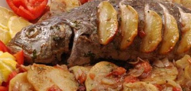 طاجن السمك مع الخضار