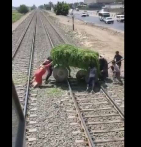 حادث دهس قطار لعربة