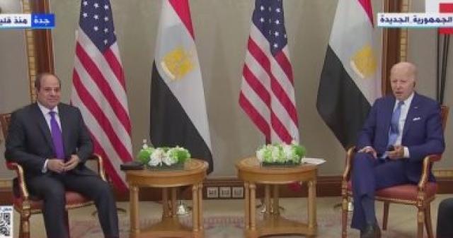 الرئيس السيسي يلتقى بنظيره الأمريكي