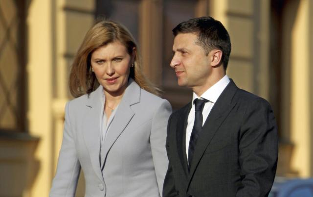 الرئيس الأوكراني وزوجته 