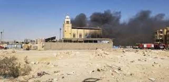 حريق بقاعة كنيسة الأنبا بيشوي بالمنيا