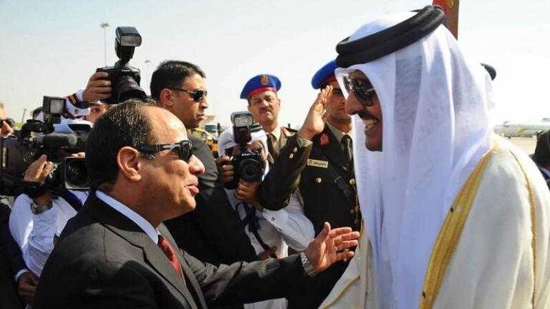 استقبال أمير قطر للرئيس السيسى