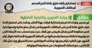 الحكومة تكشف حقيقة إلغاء فارق نقاط الخبز المدعم للبطاقات التموينية