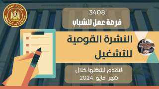 3408 فرص عمل جديدة فى 55 شركة خاصة تنتظر شباب 16 محافظة