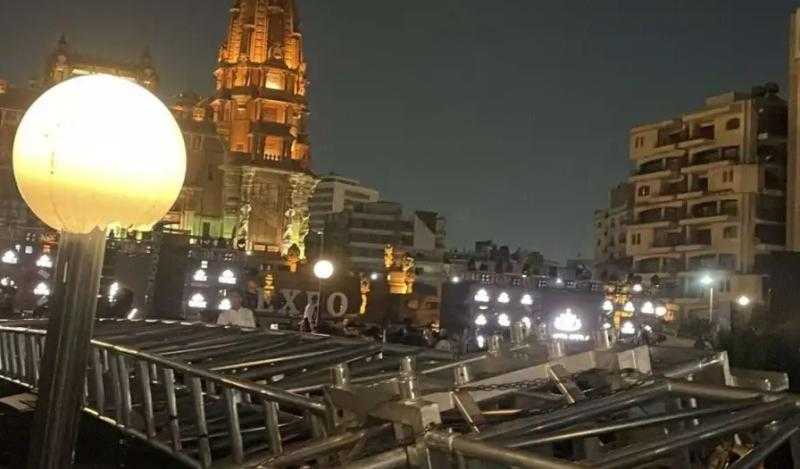فوضى وإصابات في حفل تامر حسني، هيكل إضاءة ينهار على الجمهور