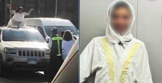 فتاة أجنبية تثير الفوضى على كوبري أكتوبر، القبض عليها وإحالتها للنيابة