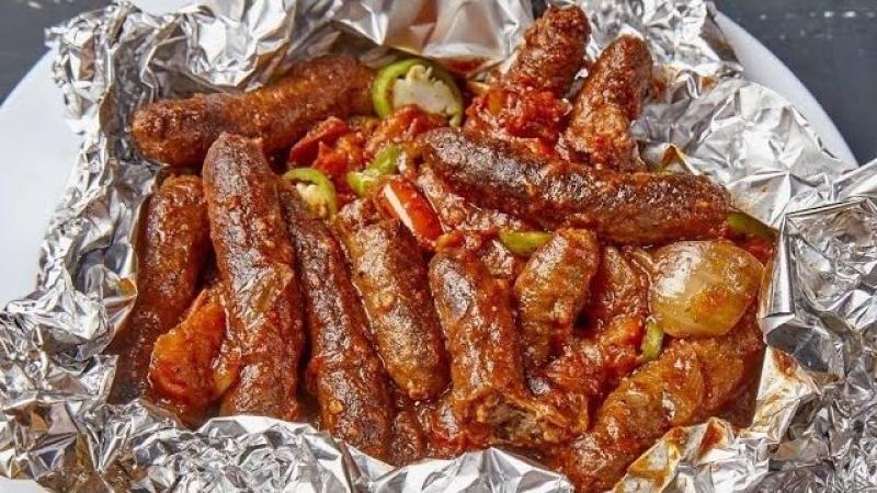 طاجن السجق بالخضار