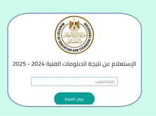 نتيجة الدبلومات الفنية 2025، الآن اعرف درجاتك برقم الجلوس