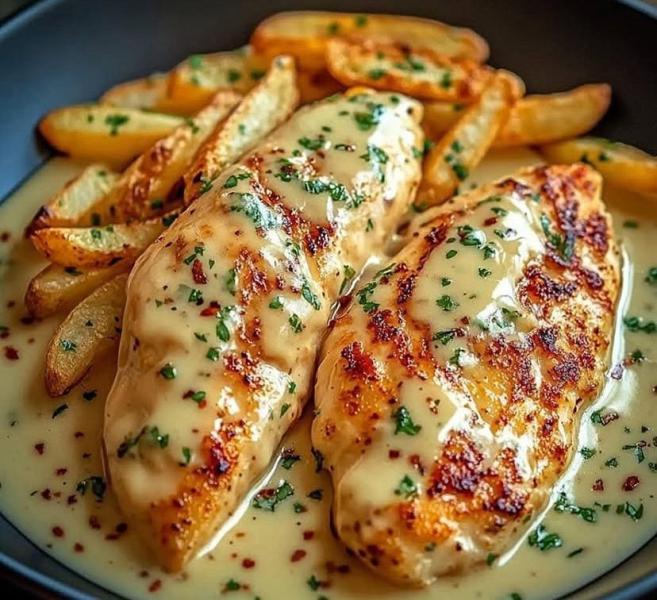 فيليه دجاج بصوص الثوم