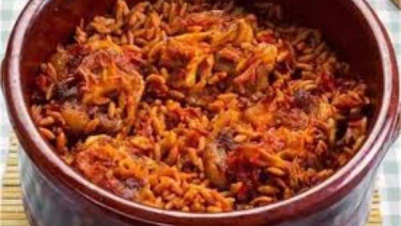 طاجن لسان العصفور باللحمة