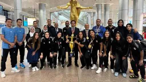 بعد التتويج بكأس العالم.. بعثة منتخب الميني فوتبول يعود القاهرة