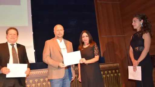 رانيا يحيى تكرم جوليا وشامبينى وشيبيليا بالأكاديمية المصرية بروما
