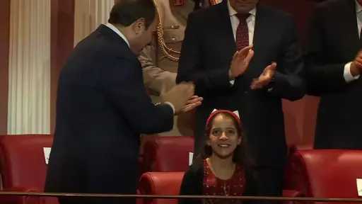 ريتا جحا .. من تحت الأنقاض إلى مقعد بجانب الرئيس السيسي في... ريتا جحا .. من تحت الأنقاض إلى مقعد بجانب الرئيس السيسي في احتفالية وطن السلام