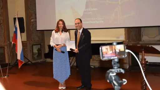 البيت الروسى يكرم شريف السباعى ومديرة الاكاديمية بروما الدكتورة رانيا يحيى البيت الروسى يكرم شريف السباعى ومديرة الاكاديمية بروما الدكتورة رانيا يحيى