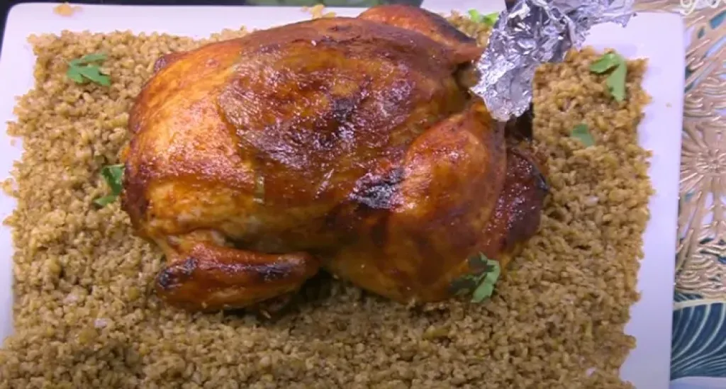 دجاج محشي بالفريك