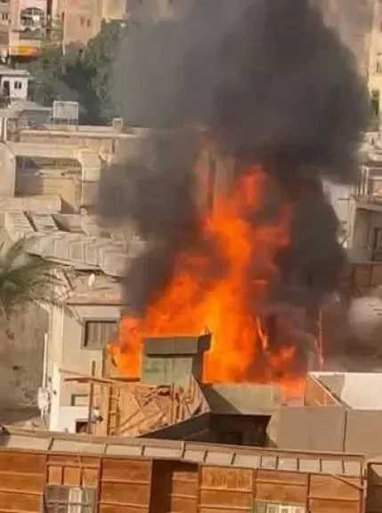 حريق هائل يلتهم ديكورات مسلسل ”الكينج” لمحمد إمام في ستوديو مصر