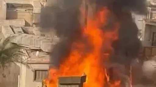 حريق هائل يلتهم ديكورات مسلسل ”الكينج” لمحمد إمام في ستوديو مصر