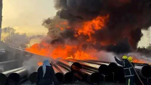 عاجل من الحماية المدنية بشأن حريق سنتريس المنوفية