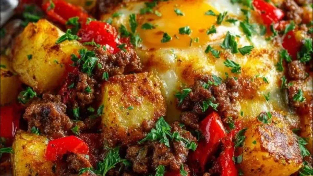 طاجن البطاطس باللحمة المفرومة والموزاريلا