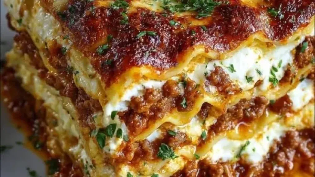 اللازانيا الكريمية باللحم المفروم