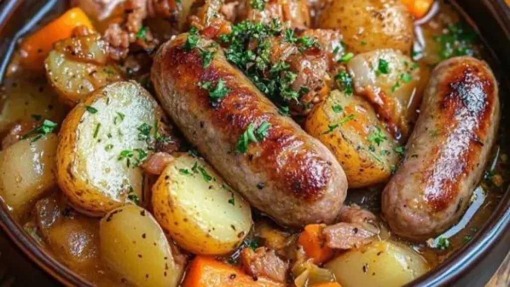 طاجن السجق بالبطاطس والجزر.. وصفة بالذوق البلدي الأصيل