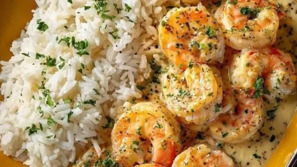 جمبري بالثوم الكريمي مع الأرز الأبيض.. وصفة مثالية لعشاق المأكولات البحرية