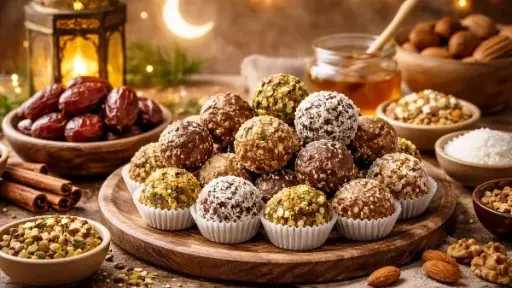 وصفة صحية.. كرات التمر بالمكسرات بديل مثالي للحلويات الرمضانية