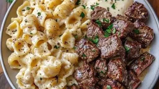 وصفة شهية لتحضير مكرونة كريمية بالجبنة ومكعبات الستيك