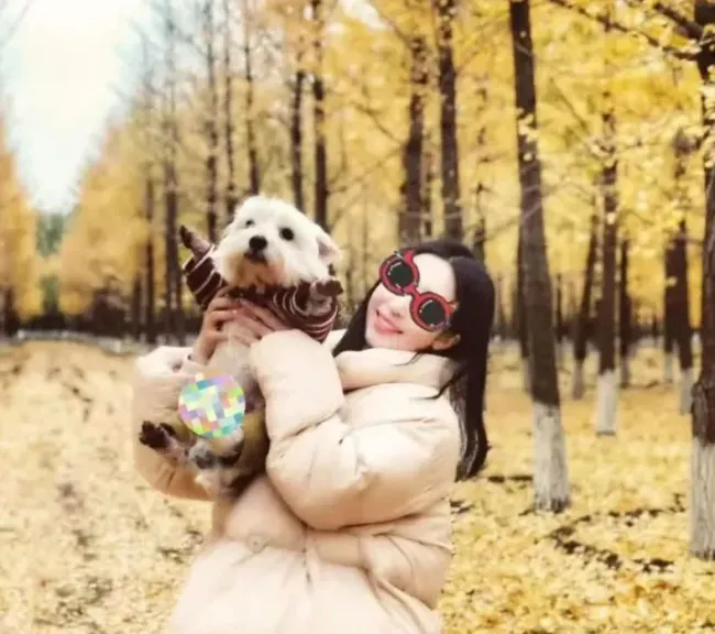 امرأة صينية وكلبها