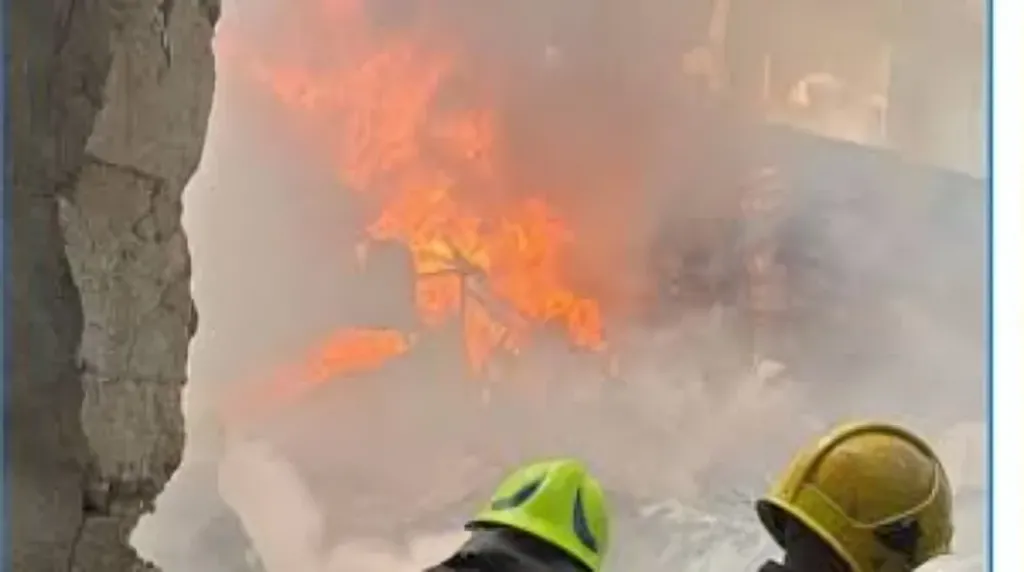 حريق مصنع الأحذية