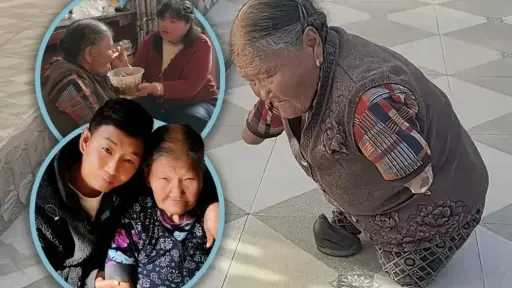صينية بلا أطراف تُلهم العالم بإرادة صلبة وتربية ثلاثة أطفال رغم الإعاقة