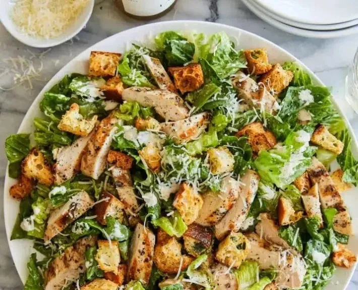 سلطة السيزر بالدجاج 