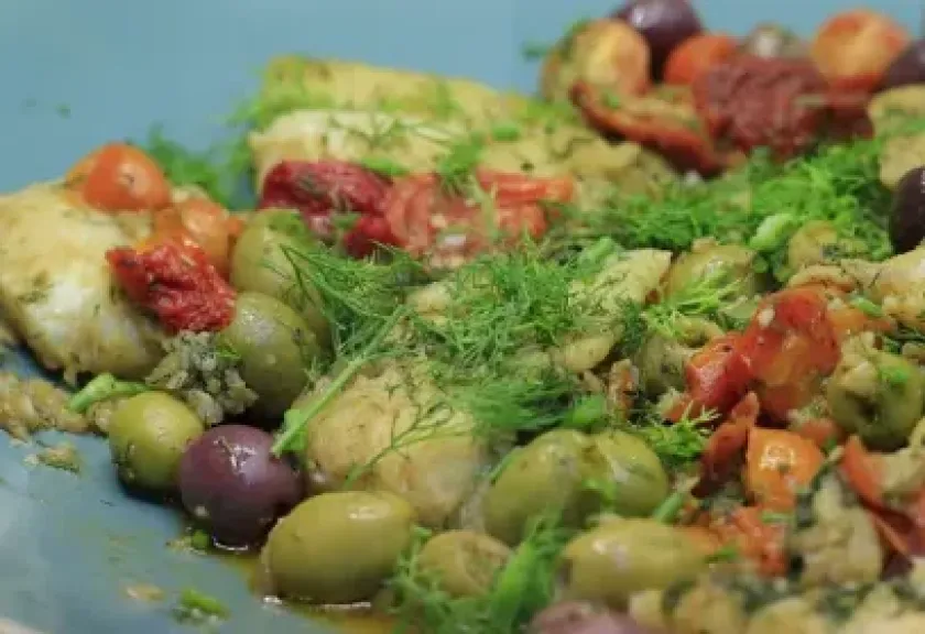 سمك فيليه بالزيتون