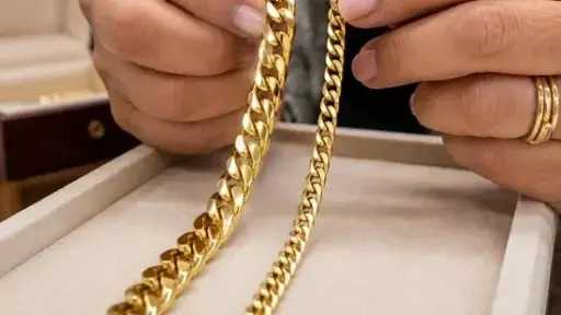الفرق بين السلاسل الذهبية المصمتة والمجوفة.. دليل الشراء الأمثل الفرق بين السلاسل الذهبية المصمتة والمجوفة.. دليل الشراء الأمثل