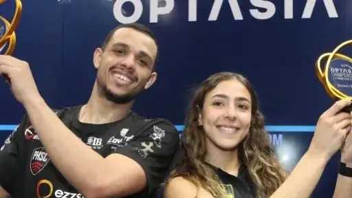 مصطفى عسل وهانيا الحمامي على قمة تصنيف الاسكواش.. وأمينة عرفي تتوج بلندن... مصطفى عسل وهانيا الحمامي على قمة تصنيف الاسكواش.. وأمينة عرفي تتوج بلندن كلاسيك