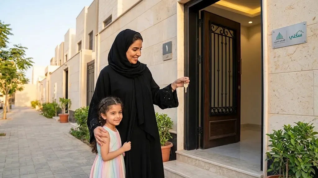 أم سعودية معيلة تستلم مفتاح منزلها الجديد عبر برنامج الإسكان التنموي ومنصة سكني - موقع أنا حوا