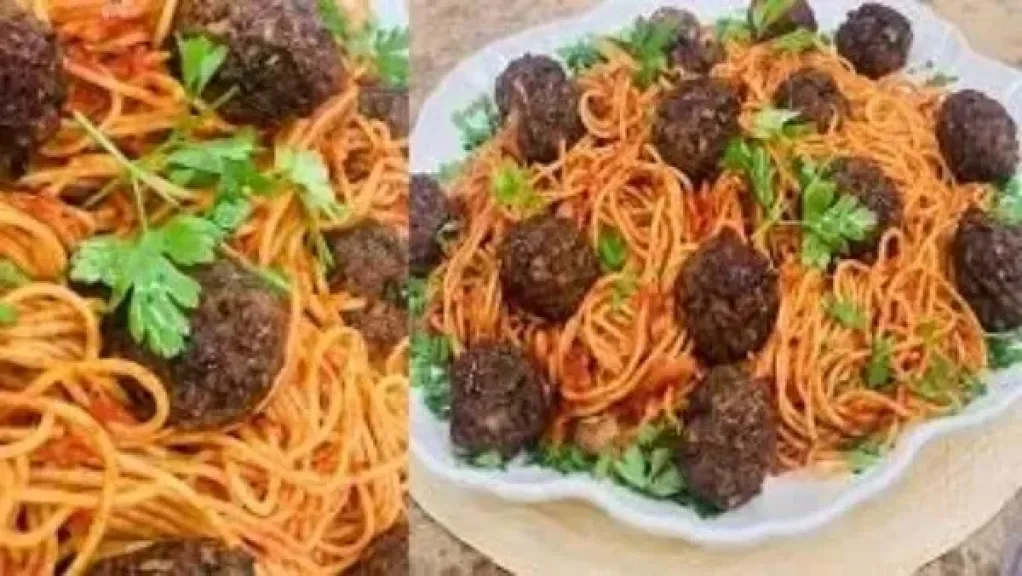 مكرونة وكرات اللحم