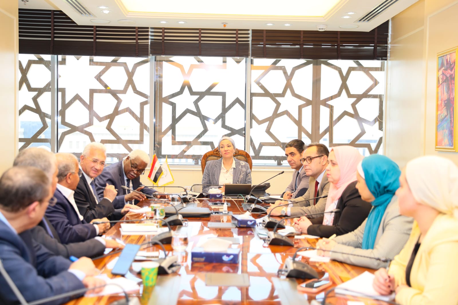 اجتماع الدكتورة ياسمين فؤاد وزيرة البيئة مع جان بيير مباسي