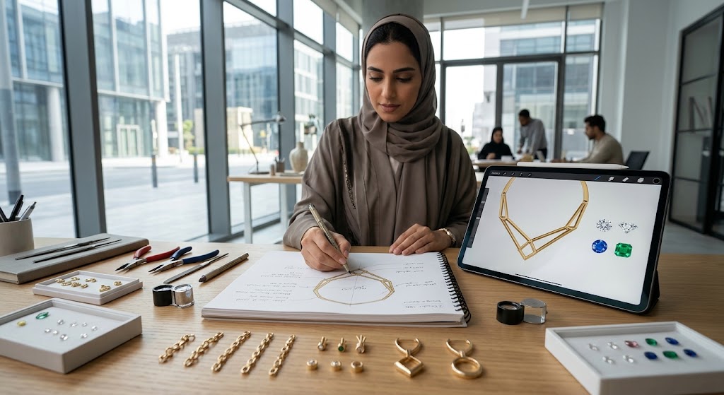 مصممة مجوهرات إماراتية تطور تصاميم مستدامة ومعاصرة للذهب